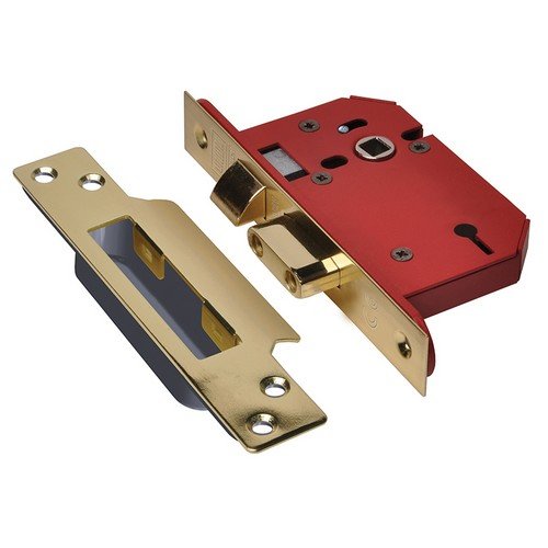 UNION Y2203S-PB-3.0 StrongBOLT 3 Lever Mortice Sashlock Polished Brass 81mm 3in Visi